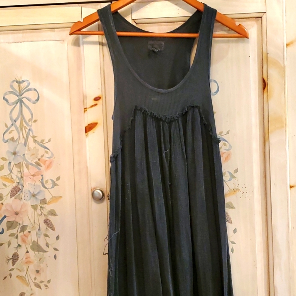 Urban Renewal Dress S Grey Distressed Vintage Fabrics hi low